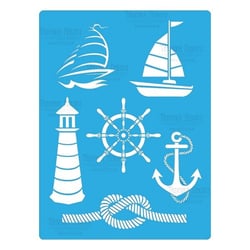 Pochoir plastique souple réutilisable 18,5 x 14,5 cm Fabrika Decoru LA MARINE 158