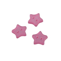 Lot de 3 boutons 2 trous étoile violet lilas 13mm