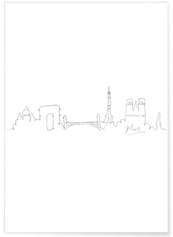 Affiche Line Art Paris | A3 : 29,7x42cm