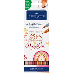 6 feutres - Dessin - Faber-Castell - Goldfaber Aqua - Double pointe - Teintes Boho