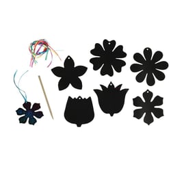 MégaCréa DIY - Fleurs à gratter 8 cm 6 pièces
