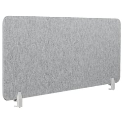 Séparateur de Bureau Gris Foncé en Polyester et Synthétique 160 x 50 cm avec Pinces Écran Cloison Acoustique et Visuel pour Open Space