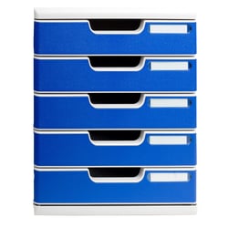 Module de classement Modulo Office 5 tiroirs fermés - Bleu - Exacompta