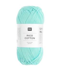 Coton à tricoter ou à crocheter Rico Cotton - Rico Design 606 Aqua