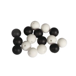 Perles en silicone Idéal attache tétine Bébé 12mm 16 pièces - Noir et Blanc