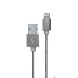 Myway Câble Lightning vers USB en Nylon Tressé Charge 12W et Synchronisation 1m Gris