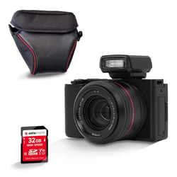 AGFA PHOTO Realishot C130 - Appareil Photo Numérique Compact, Capteur CMOS, Écran Tactile LCD 2,8", Stabilisation d'Image, Autofocus, Mémoire Externe SD, Batterie Rechargeable - Noir