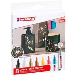 Lot de 6 marqueurs peinture brillante - EDDING - Pointe 2-4 mm - Assorti
