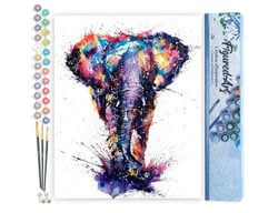 Peinture par Numéro Figured'Art - Eléphant d'Asie en peinture - Kit de Loisir Créatif DIY Numéro d'Art Complet - 40x50cm sans châssis en bois