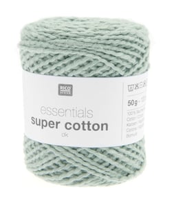 Coton à tricoter ou crocheter Essentials Super Cotton DK - Rico Design 20 Vert Sauge