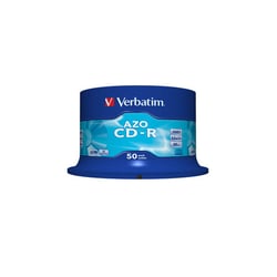 CD-R vierge Verbatim AZO Crystal - 700 Mo - Vitesse 52x - Lot de 50