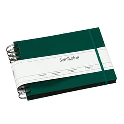 Semikolon 364017 Album à spirales Mini Mucho - 25 x 16 cm - Album photo, 90 pages noir, livre photo, vert forêt