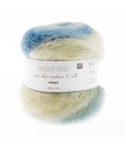 Pelote ESSENTIALS SUPER KID MOHAIR LOVES SILK PRINT 50 gr - Rico Design 06 Bleu