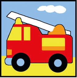 Kit canevas soudan enfant Camion de pompier