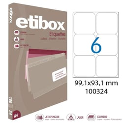 Apli 100324 x5 - Etiquettes blanches format 99,1 x 93,1 mm - Carton de 5 boites Réf.100324