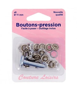 Boutons pression blanc avec outillage diam. 11 mm X 6 - Distrifil Blanc