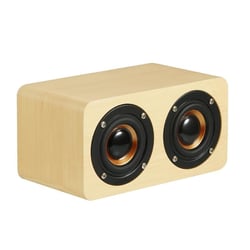 Enceinte Bluetooth Rétro Bois 3D Stéréo Subwoofer Audio Portable Puissance 5W Beige YONIS