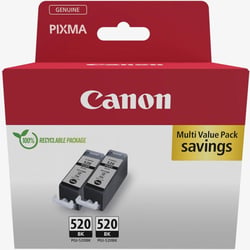 Cartouche d'imprimante Canon PGI-520BK - Encre pigmentée noire - Lot de 2