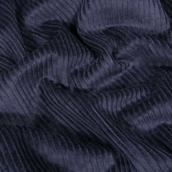 Tissu Velours côtelé uni Bleu marine