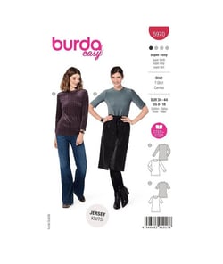 Patron Burda 5970 T-shirt ? cintré avec bordure d'encolure du 36 au 46 (FR)