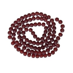 Fil de 95 perles ronde de verre transparent mat givré 8 mm fabrication bijoux ROUGE B