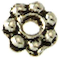 MégaCréa - Perle rondelle métal Ø5 mm Rond Argenté (lot de 10)