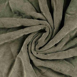 Tissu Velours Côtelé matelassé Ylona envers fausse fourrure uni Vert kaki