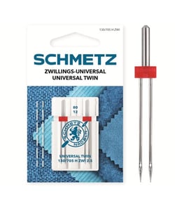 Lot de 2 Aiguilles machine à coudre Double Universal 2.5/80 - 130/705 H ZWI - Schmetz