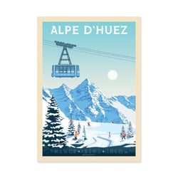 Affiche 30x40 cm - Alpe d'Huez - Olahoop Travel Posters