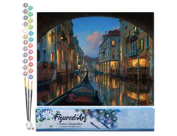 Peinture par Numéro Figured'Art - Visite du canal de Venise - Kit de Loisir Créatif DIY Numéro d'Art Complet - 40x50cm sans châssis en bois