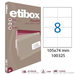 Apli 100325 x5 - Etiquettes blanches format 105 x 74 mm - Carton de 5 boites réf.100325