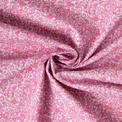 Tissu Batiste de Coton Charlie tapis fleuri sur fond Rose