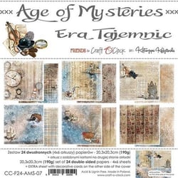 24 papiers scrapbooking 20 x 20 cm Craft O' Clock AGE OF MYSTERIES