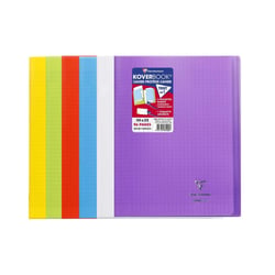 6 cahiers - 24x32(cm) - Grands carreaux - 96 pages - couverture en polypro - sans spirale - Clairefontaine - Koverbook