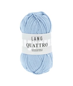 Fil à tricoter 100% coton QUATTRO - Lang Yarns 121 Bleu