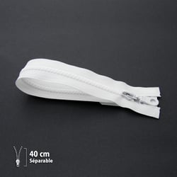 Fermeture éclair Z54 - moulée 6mm Séparable - 40 cm