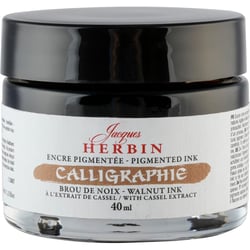 Encre de calligraphie pigmentée - Brou de noix - Jacques Herbin - Flacon 40ml