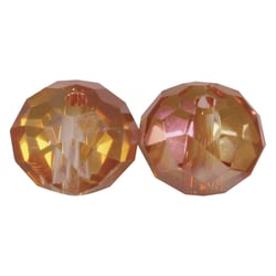 Perle facettée en verre, Petite roue, cuivré, 12x10mm