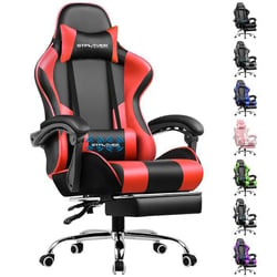 Chaise gaming GTPLAYER LUCKRACER - Cuir PU - Noir/rouge - 135x70x70 cm