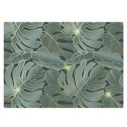 Set de table tropical vert et or
