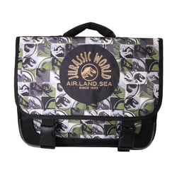Cartable scolaire 38 cm - Jurassic World - Vert et gris - 2 compartiments