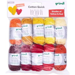Pelotes de laine - 100% coton - 12 couleurs assorties - Gründl - Cotton Quick Mini