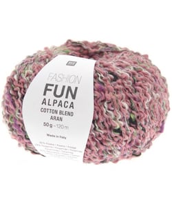 Pelote d'Alpage et de Coton à tricoter Fashion Fun Alpaca Cotton Blend aran - Rico Design 002 Rose Baie