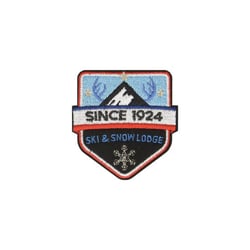 Lot de 3 écussons thermocollants SINCE 1924 ski&snow lodge 5x5cm