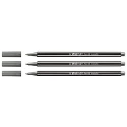 Lot de 3 feutres métallisés pointe moyenne - STABILO - Argent - Pen 68 metallic