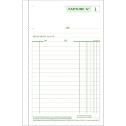 Facturier - 21x13,5cm - Autocopiant - 50 feuilles - Sans TVA - Exacompta