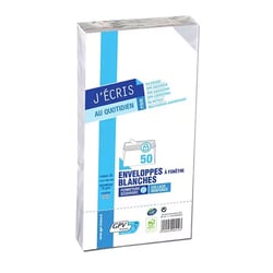 Enveloppes - Blanche - DL - 110x220mm - A fenêtre - Paquet de 50 - GPV