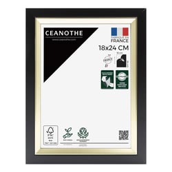 Cadre photo Actual noir doré 18x24 cm