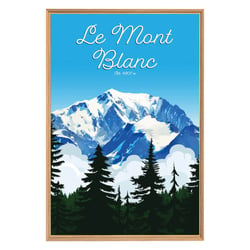 Tableau mural encadré illustration Mont Blanc 65x97 cm