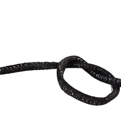 Bobine 25m cordon tresse métallisé noir/argent 6mm